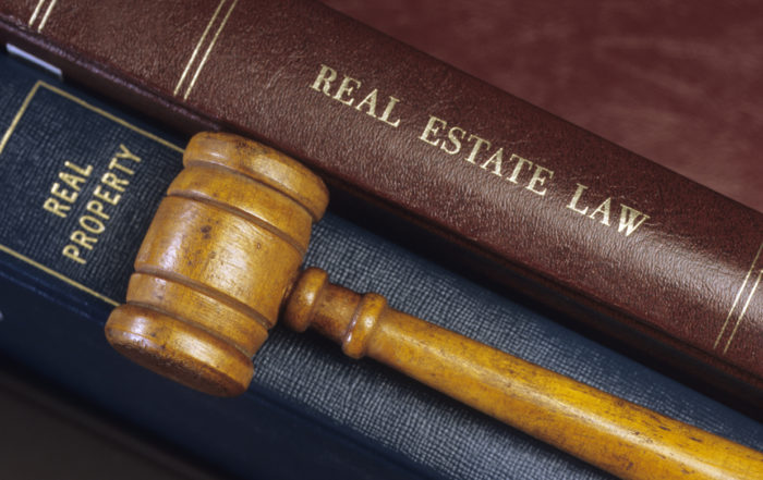 gavel on real estate books